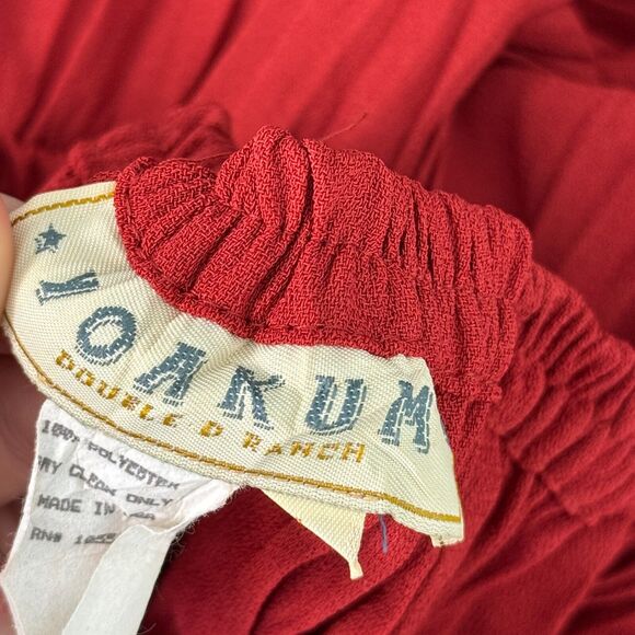 Double D Ranch Skirt Womens Large Tiered Crinkle Western Yoakum Vintage 90s Boho - Picture 2 of 9